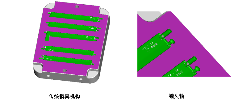 掃風葉片類模具端頭軸快換鑲件的使用